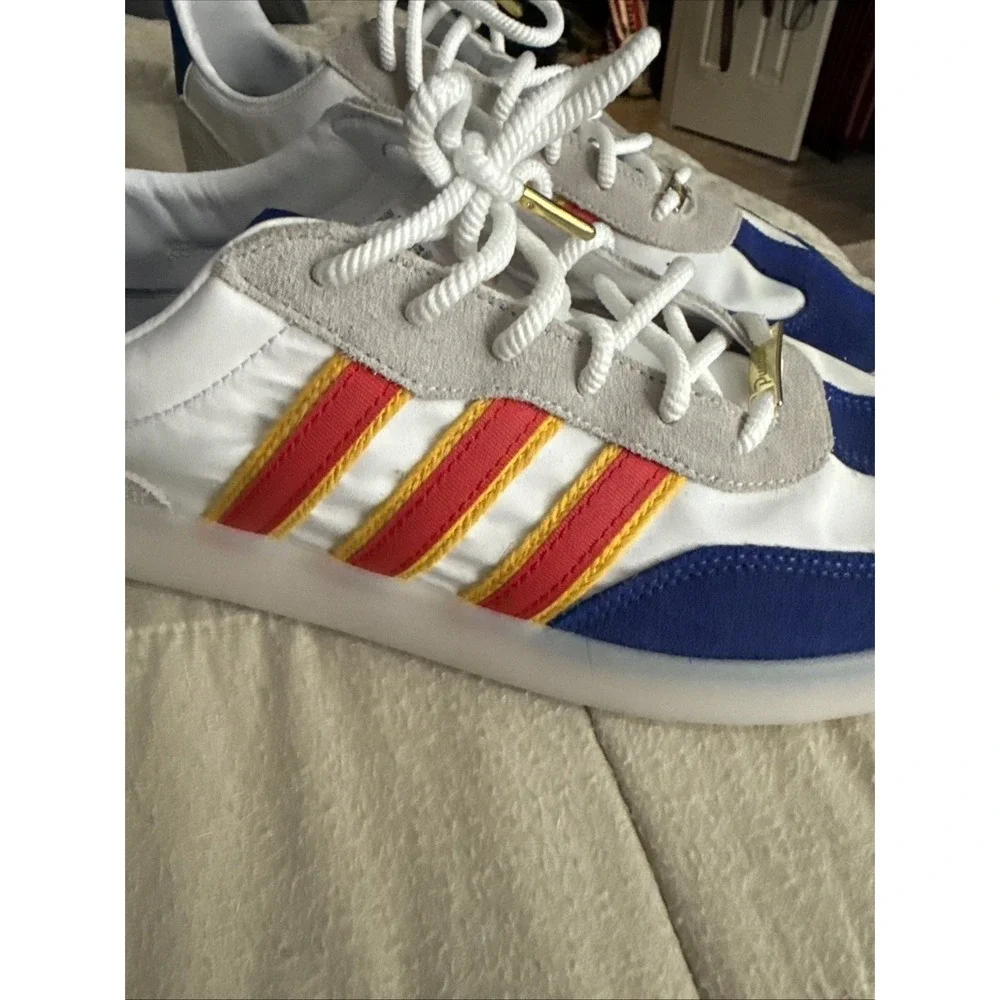 Adidas SL 72 RS Mens 12.5 White Blue Red Yellow Retro Sneakers JQ9003